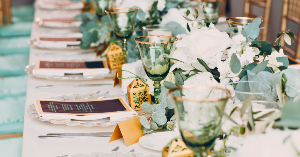 wedding reception tables set with latest wedding trends