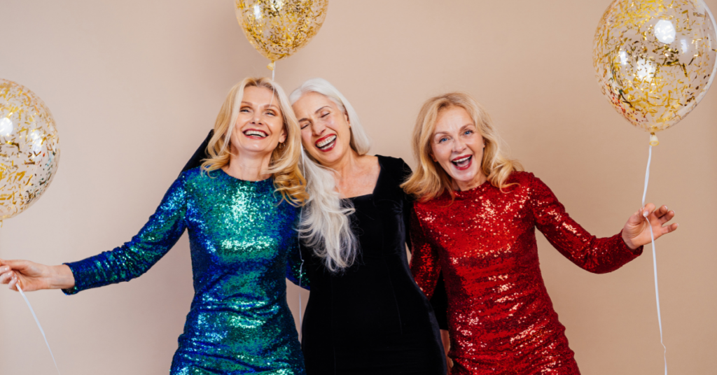 middle-age women celebrating at a retirement party